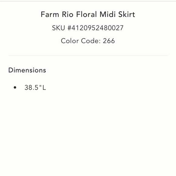 NWT FARM RIO X Anthropologie Floral Midi Skirt - Picture 7 of 11